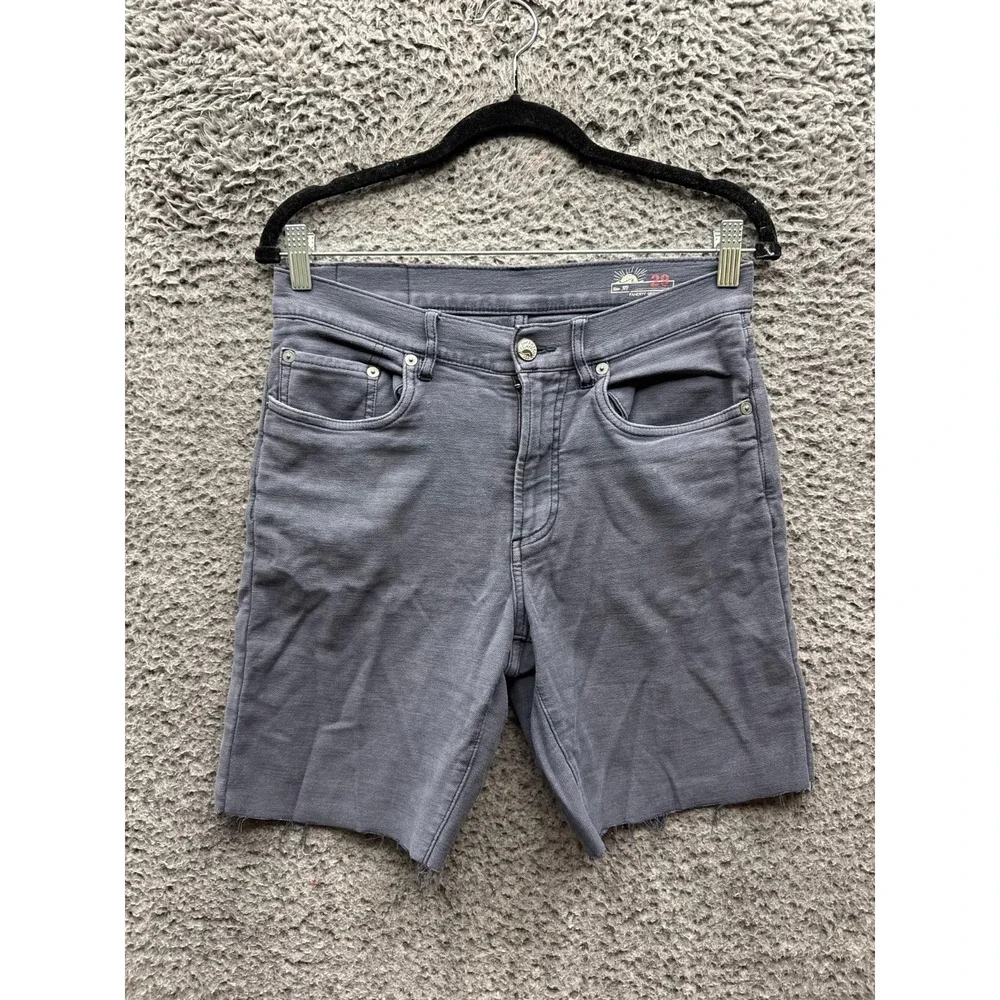 Faherty Raw Hem Altered Denim Jean Shorts Gray Dark Wash Mens Size 29